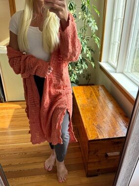 Vintage crochet knit long top